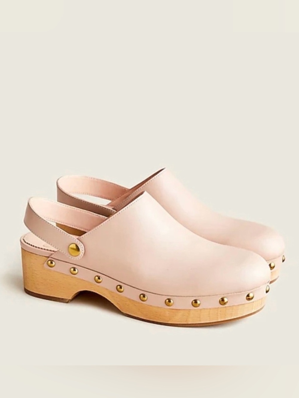 EUC J.Crew Convertible leather clogs Leather Clogs in Camel Pink 8.5 8 1/2 BA188